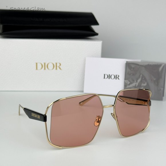 BRAND NEW Dior ARCHIDIOR S1U  B0E0 Gold Pink Women Oversized Square Sunglasses - Picture 1 of 13